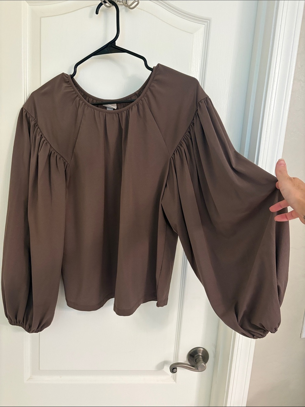 a new day Brown Balloon Sleeve Blouse